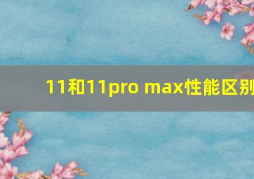 11和11pro max性能区别